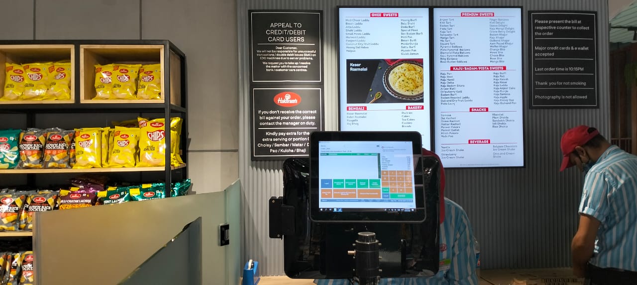 Restaurant POS system with digital menu board